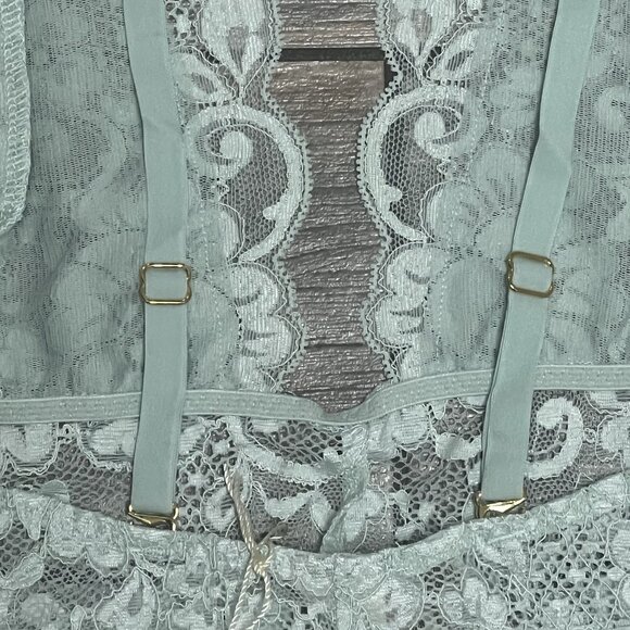 NWT Free People X HAH Comin in Haht Lace Bodysuit Medium Something Blue Bride - Picture 10 of 16